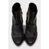 Combined high heel ankle boots