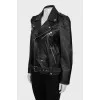 Straight fit leather jacket