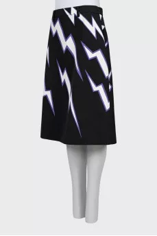 Printed A-line skirt