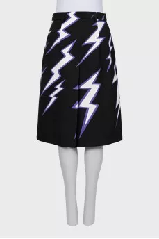 Printed A-line skirt