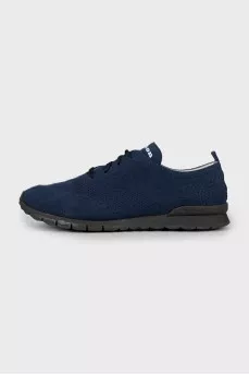 Men's blue textile sneakers