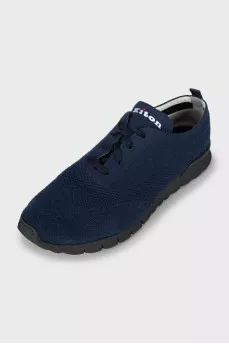 Men's blue textile sneakers