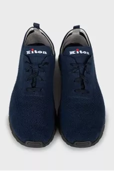 Men's blue textile sneakers