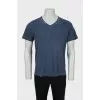 Men's loose blue T-shirt