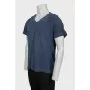 Men's loose blue T-shirt