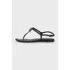 Logo leather sandals