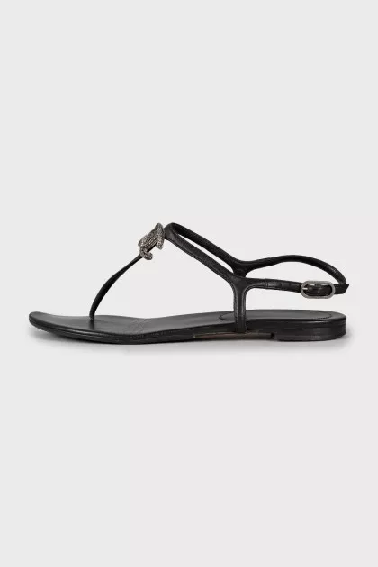 Logo leather sandals
