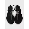 Logo leather sandals