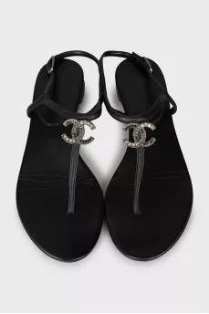 Logo leather sandals