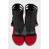 Leather sandals with shaped wedges