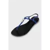 Suede sandals decorated with rhinestones