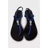 Suede sandals decorated with rhinestones