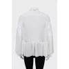 Silk blouse with lace inserts