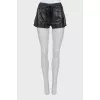 Leather shorts with pockets