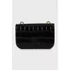 Leather crossbody bag with gold logo