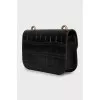 Leather crossbody bag with gold logo