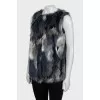 Mixed color fur vest