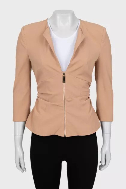 Fitted jacket with drapery