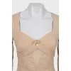 Fitted blouse with raised seams