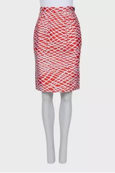 Printed pencil skirt with pockets