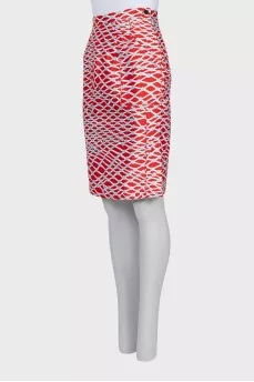 Printed pencil skirt with pockets