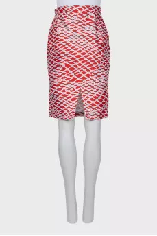 Printed pencil skirt with pockets