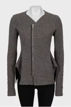 Fitted jacket with zipper