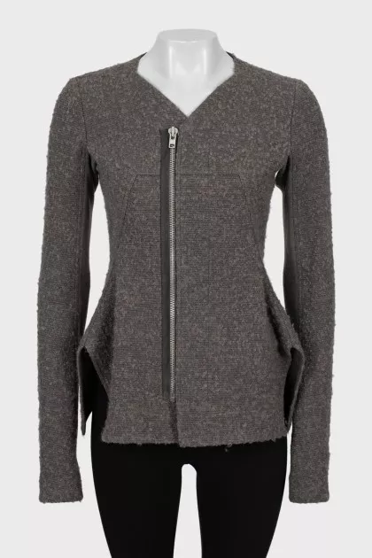 Fitted jacket with zipper