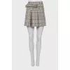 Wool mini skirt in checkered print