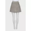 Wool mini skirt in checkered print