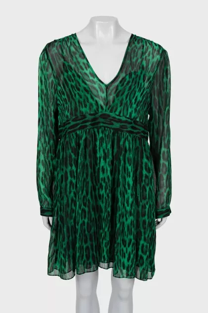 Animal print fitted dress