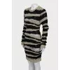 Knitted dress with mesh inserts