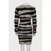 Knitted dress with mesh inserts