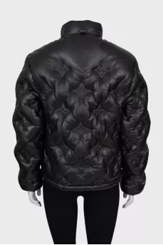 Leather jacket with signature embossing