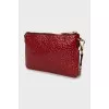Red crossbody bag with bow