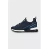 Denim sneakers with signature print