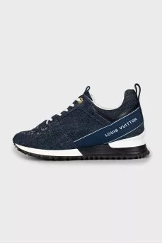 Denim sneakers with signature print