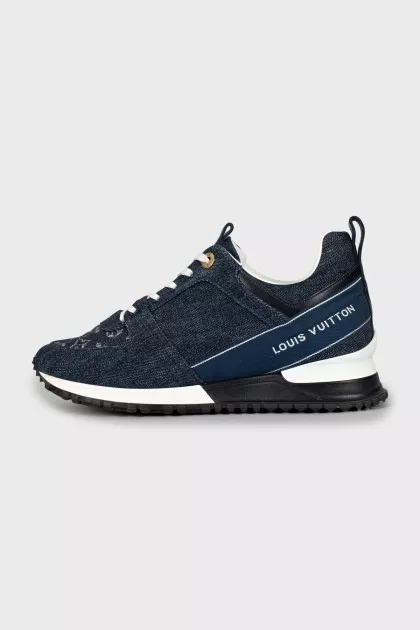 Denim sneakers with signature print