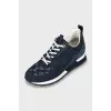 Denim sneakers with signature print