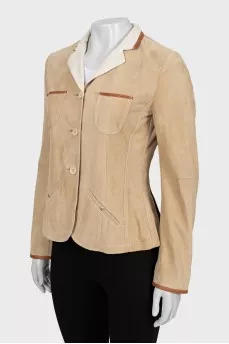 Fitted suede jacket