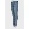 Printed distressed jeans