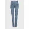 Printed distressed jeans