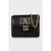 Leather mini bag with metal strap