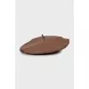 Brown leather beret with tag