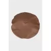 Brown leather beret with tag