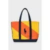 Textile shopper bag in combined color