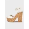 Perforated suede sandals