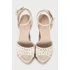 Perforated suede sandals