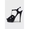 Patent high heel sandals
