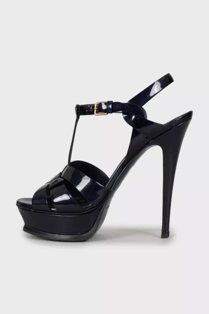 Patent high heel sandals